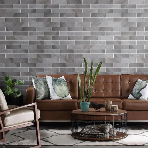 100 azulejos de pared de ladrillo sintético gris vintage, chapas de ladrillo fino 3D para dormitorio, baño, cocina, chimenea y paneles de pared de