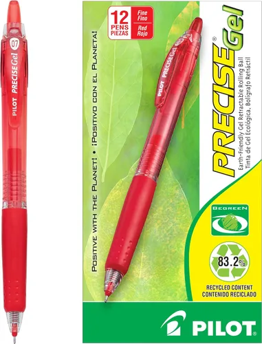 Miniatura 5 de PILOT Precise Gel BeGreen - Bolígrafos recargables y retráctiles, punta fina, tinta negra, paquete de 12 (15001)