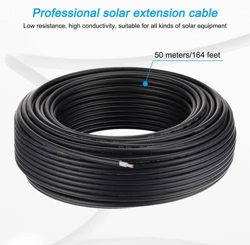 Miniatura 2 de MECCANIXITY Cable de panel solar de 164 pies 10AWG 6mm2, extensión de cable solar estañado, alambre de cobre negro, para RV, barco, panel solar