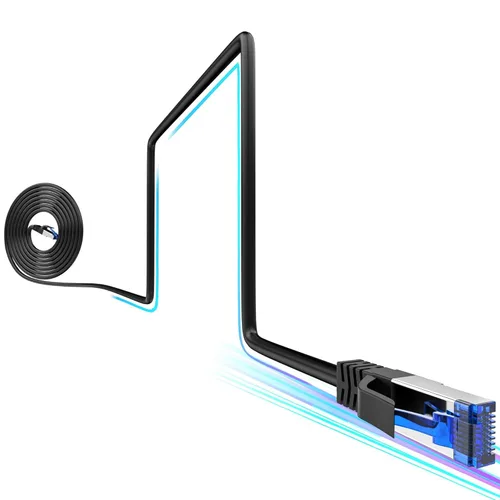 Miniatura 8 de Cable Ethernet plano Cat8 de 100 pies para interiores y exteriores, cable Ethernet ultrafino invisible de alta velocidad 40Gbps 2000Mhz, cable