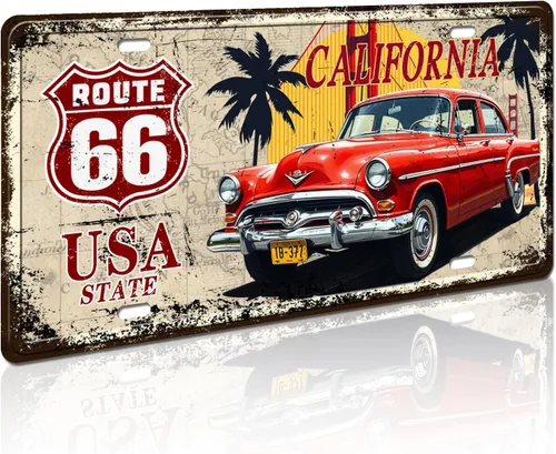 Miniatura 9 de Texas Route 66 - Letrero decorativo para placa de matrícula vintage de Estados Unidos, 12 x 6 pulgadas