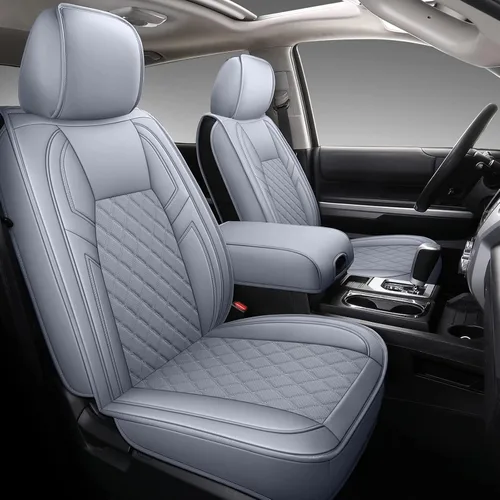 Miniatura 15 de Coverado Tundra - Juego completo de fundas de asiento de automóvil de cuero para camiones, fundas de asiento de automóvil, protector de ajuste Rojo