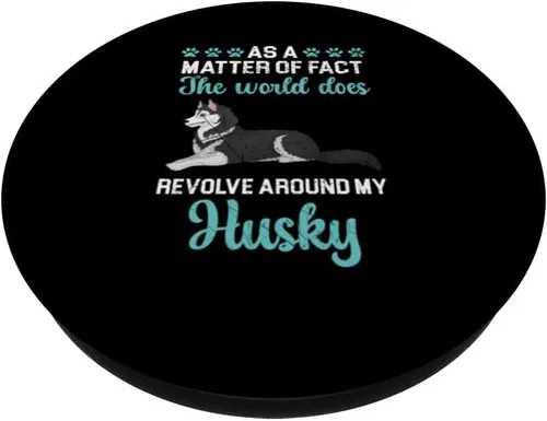 Miniatura 2 de Como hecho importante, el mundo gira alrededor de mi Husky PopSockets intercambiable PopGrip