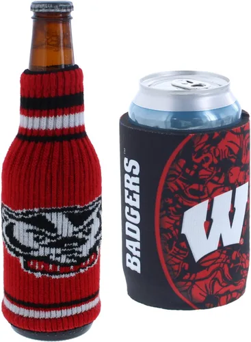 Miniatura 56 de College Team Color Logo Can & Bottle Holder Insulator Beverage Cooler Set
