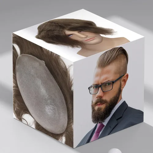 Miniatura 10 de toupee tupé para hombres 0.002 in ultra suave y transparente piel fina con bucle en V línea capilar natural para hombre, extensiones de cabello 1B