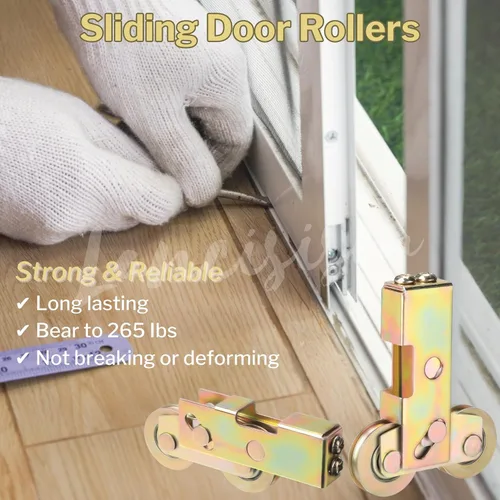 Miniatura 3 de 4 piezas de rodillo tándem para puerta corredera, conjunto de rodillo tándem para puerta corredera de 1-1/4 pulgadas de servicio pesado, rodillos