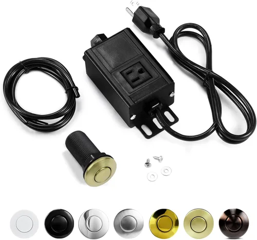Kit de interruptor de aire para triturador de basura, de fregadero, parte por Cleesink (largo/8.9 cm, dorado cepillado)