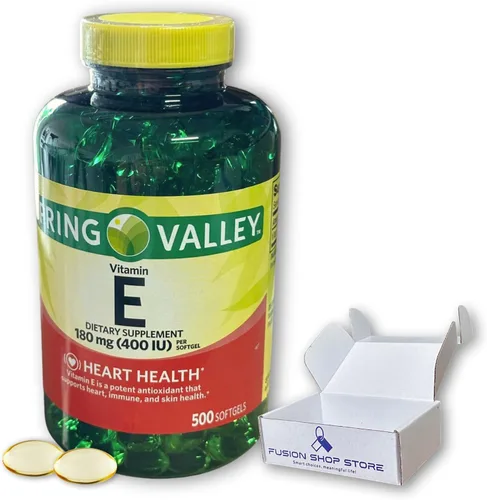Vitamin E 400 iu 180mg softgels 500 ct, Hair Skin and Nails Vitamin (Pack of 1), Boxed By Fusion Shop Store