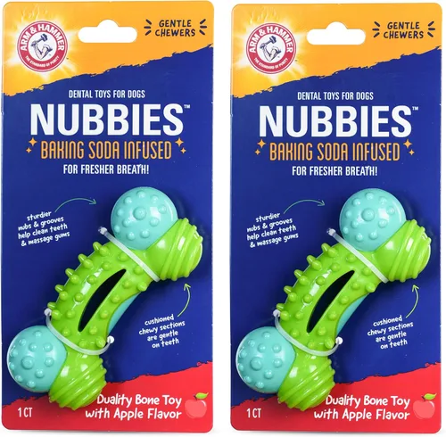 Miniatura 9 de Arm & Hammer Nubbies Gator - Juguete dental masticable para perros, sabor a menta, bicarbonato de sodio, con infusión de ranuras, placa de reducción