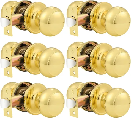 Miniatura 35 de Probrico (paquete de 10 perillas redondas para puertas de paso (sin bloqueo), perillas sin llave para cerraduras de puertas interiores/exteriores