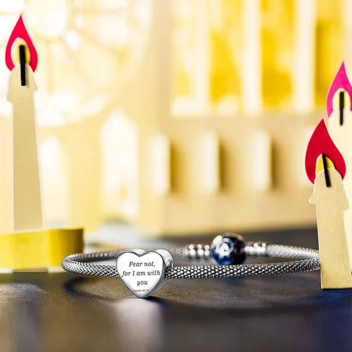 Miniatura 3 de MUERDOU Pulsera con dije de corazón en forma de versículo bíblico cristiano oración fe joyería religiosa regalos para mujeres