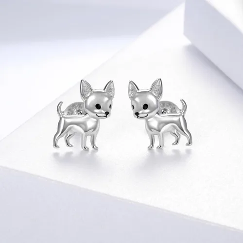 Miniatura 5 de Sterling Silver Dogs Stud Earrings Beagle Corgi Chihuahua Dachshund French Bulldog German Shepherd Poodle Mom Breed Puppy Jewelry for Daughter