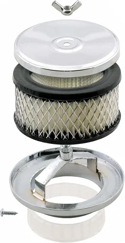 Miniatura 3 de Mr. Gasket 4354 Limpiador de Aire - Plato Profundo - 4 Pulgadas x 2 Pulgadas - Cromado