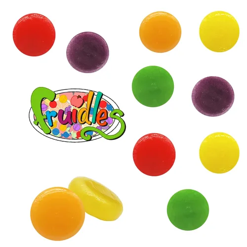 Miniatura 3 de Fruidles Caramelos duros con botón de discos de frutas, envueltos individualmente, 1 libra