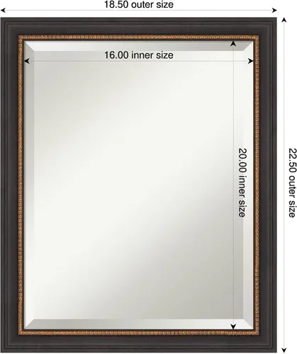 Miniatura 2 de Amanti Art Espejo de baño de madera, espejo de pared negro Ashton para usar como espejo de tocador de baño sobre el fregadero