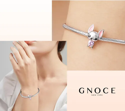 Miniatura 4 de GNOCE Abalorio de plata de ley con diseño de búho chihuahua, corazón de búho, pulsera o collar para mujeres, niñas, esposa e hija