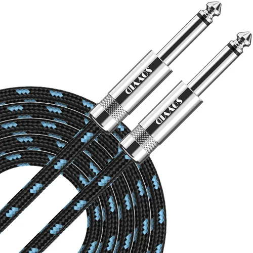 Miniatura 16 de Cable de guitarra de 10 pies, cable de instrumento profesional para guitarra eléctrica, cable AMP, cable TS de 1/4 de pulgada para guitarra, bajo