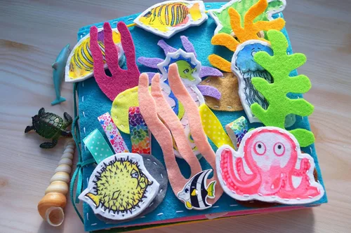 Miniatura 2 de Ocean Busy Book with Magnetic Aea Animals - 8 Pages - Quiet Toy Kids Toddler Activity Educational Travel Felt Montessori Fine Motor Skills