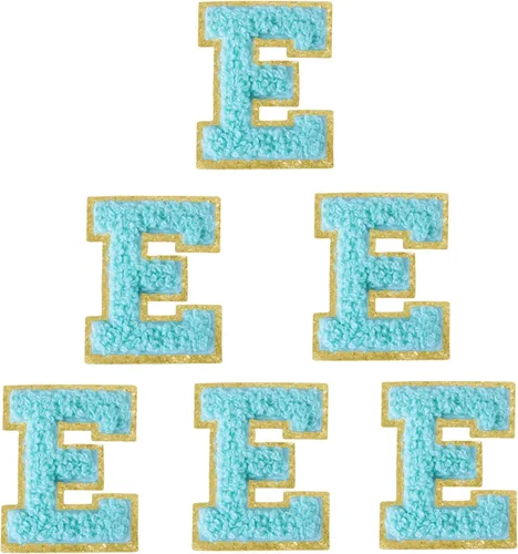 Miniatura 205 de 6 piezas de parches de letras de chenilla autoadhesivas, parches de letras preppy de 2 pulgadas para bolsos, ropa y sombreros, grandes pegatinas