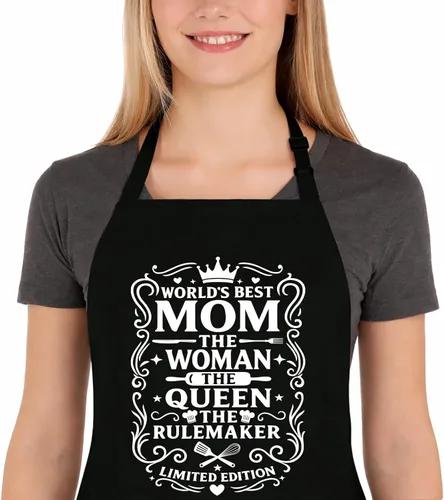 Miniatura 9 de Delantales divertidos para mujeres, bonitos delantales de cocina para cocinar, hornear, regalos de delantales de cumpleaños, Navidad para mamá
