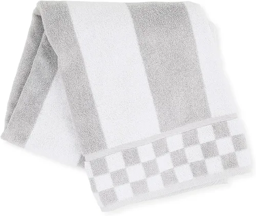 Miniatura 7 de MACKENZIE-CHILDS Toalla de baño de algodón, toalla de baño lavable para decoración de baño, 27 x 54 pulgadas, cuadros negros y blancos