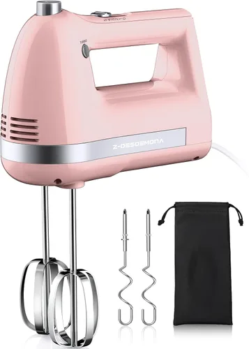 Miniatura 9 de Batidora de mano eléctrica, batidora de mano eléctrica potente de 300W con batidores 304, gancho para masa, batidora de mano con turbo para hornear