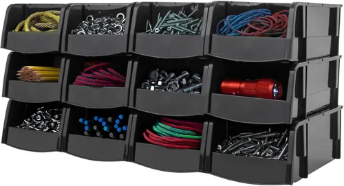 Miniatura 14 de IRIS USA Contenedores de almacenamiento apilables medianos, paquete de 8, 11 pulgadas de largo x 6 pulgadas de ancho x 5 pulgadas de alto, fabricado
