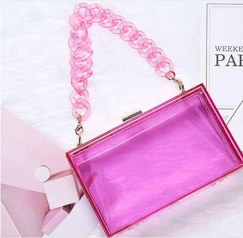 Miniatura 2 de Shiratori Las mujeres acrílico negro lápiz labial forma noche bolsos bolsos embrague vintage banquete bolso