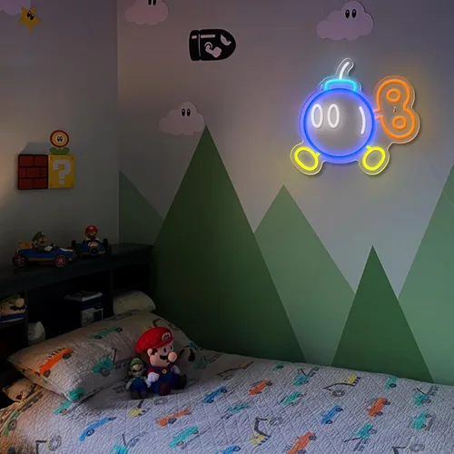 Miniatura 8 de Señal de Neón de Juegos para Decoración de Habitación de Juego, Luces de Neón de Anime Enchufables y Regulables con USB para Dormitorio de Niños