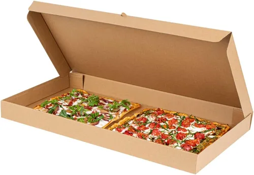 Miniatura 21 de Restaurantware Caja de pizza pequeña de 50 unidades, 14 x 7 x 1.5 pulgadas, caja rectangular para llevar papel corrugado para alimentos calientes