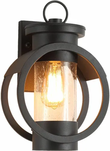 Miniatura 8 de Lámparas de pared para exteriores e interiores, faroles de pared impermeables para exteriores, iluminación de pared de vidrio transparente
