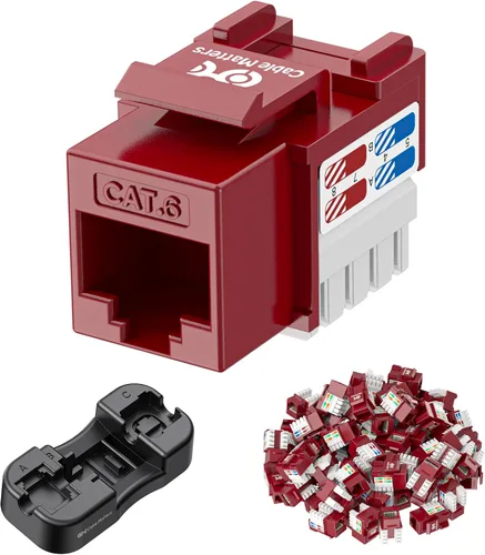 Miniatura 9 de [Con certificado UL] Paquete de 25 enchufes Keystone de presión Cable Matters Cat6 RJ45, Negro