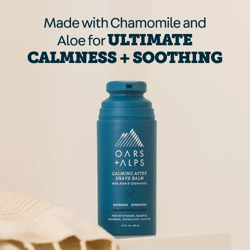 Miniatura 5 de Oars + Alps Bálsamo y loción calmante para después del afeitado para hombres, dermatológicamente probado e infundido con aloe y manzanilla, apto