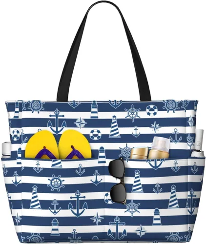 Bolsa de playa para mujer, bolsa de playa impermeable y a prueba de arena con bolsa húmeda, bolsa de viaje grande para viajes de fin de semana