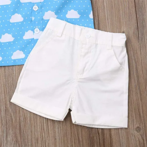 Miniatura 43 de Conjunto de camisa de manga corta con botones y pantalones cortos casuales con diseño de flamingo, para bebés y niños de 1 a 6 años, atuendos