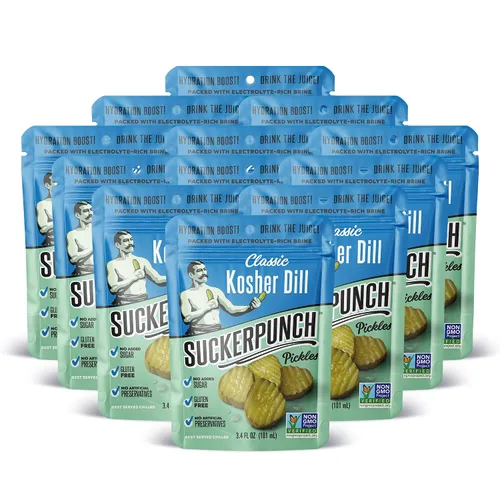 Miniatura 7 de SuckerPunch Encurtidos en una bolsa, sin gluten, kosher, sin azúcar, bajo en calorías, keto, vegano, sin OMG, listo para comer, para llevar, bolsas
