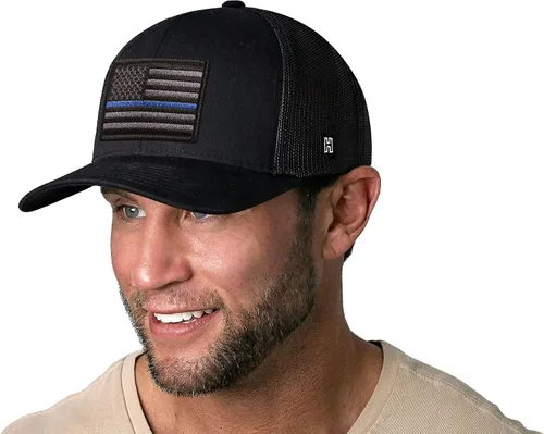 Miniatura 3 de HAKA Sombrero de bandera estadounidense, gorra de camionero de Estados Unidos para hombres y mujeres, gorra de béisbol ajustable, malla a presión