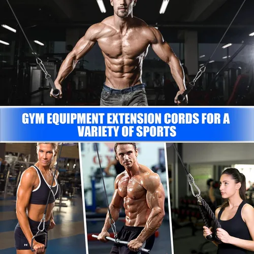 Miniatura 5 de TOBWOLF Gym Cable Extension, Fitness Extension Rope Attachment Compatible with Home Gym Accessories Thick 0.2", Replacement Gym Cable Machine