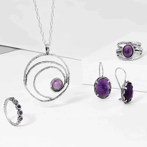 Miniatura 6 de Silpada Anillo de amatista "Eye in the Sky" en plata de ley, Plata de ley, plata, amatista