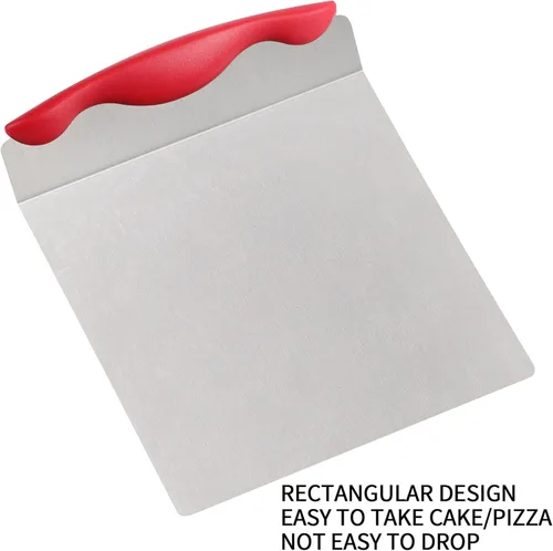 Miniatura 5 de Levantador seguro para tartas, 7.8 x 9.6 pulgadas, acero inoxidable, pala de transferencia de pizza, bandeja cuadrada para tartas, herramienta