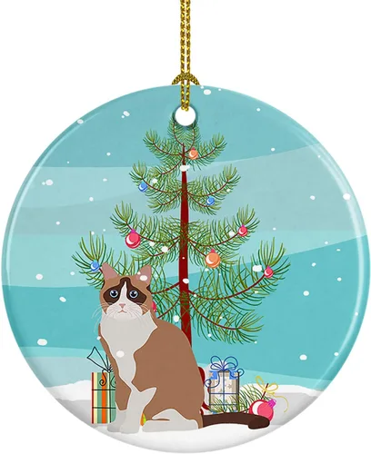 Miniatura 33 de Caroline's Treasures Adorno de cerámica con texto en inglés "Merry Christmas" para colgar en el árbol de Navidad, decoración para el hogar, Navidad