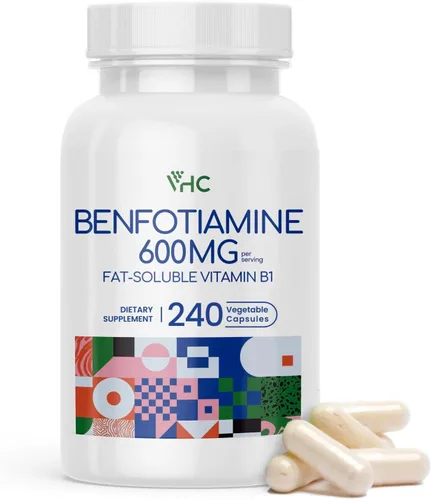 Miniatura 7 de VHC Suplemento de vitamina B1 Benfotiamina de 600 mg - 5 veces soluble en grasa tiamina vitamina B1 - Max Boost biodisponible tiamina B1 Niveles