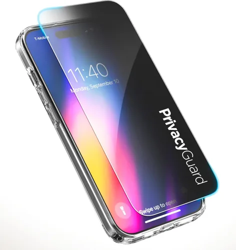 Miniatura 2 de ENCASED Funda de privacidad, diseñada para iPhone 15 (2023), funda transparente delgada con protector de pantalla antiespía, vidrio templado 9H
