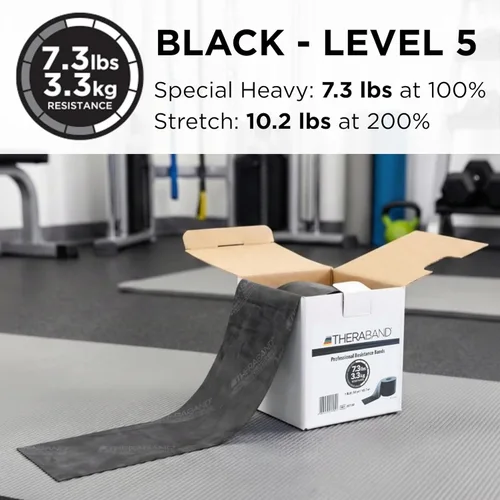 Miniatura 3 de THERABAND Resistance Band, 50-Yard Roll, Latex Elastic Band for Exercise, Stretching, Physical Therapy, Yoga, Pilates, Home Workouts, Cut-to-Length