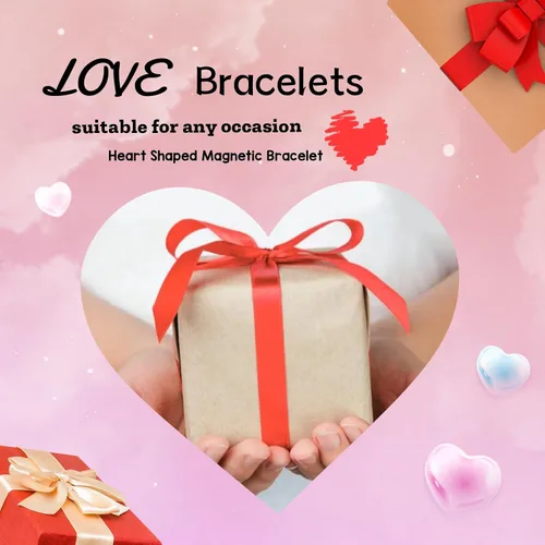 Miniatura 6 de Smilelife - Pulseras magnéticas de corazón de doble tamaño a juego para parejas, mejores amigos y familia - Regalos perfectos para padres e hija