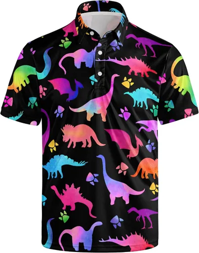 Miniatura 109 de Camisa de golf de los años 80 para hombre, ajuste seco, manga corta, estampada, divertidas, camisas de golf de los años 90 para hombre