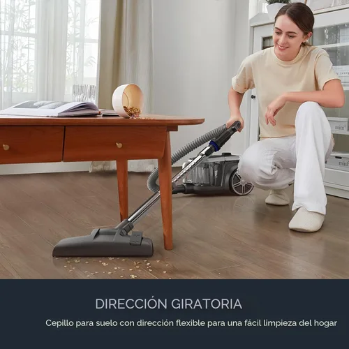 Miniatura 7 de Eureka Aspiradora sin bolsa con recipiente, aspiradora ligera para alfombras y suelos duros, color plateado con negro, NEN180 Plata con negro