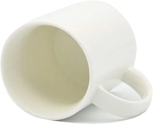Taza de té de café de cerámica blanca revestida de 11 onzas (3.7 x 3.1 in) prensa de calor imprimible transferencia sublimación tinte recubierto