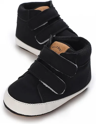 SOFMUO Zapatos deportivos para bebés, niños y niñas, de piel sintética, antideslizantes, suela de goma suave, botines de vestir para niños pequeños