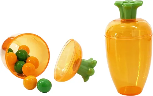 Miniatura 6 de The Dreidel Company 6 huevos de Pascua vacíos de plástico de 4 pulgadas con forma de zanahoria rellenables, huevos de zanahoria de plástico naranja